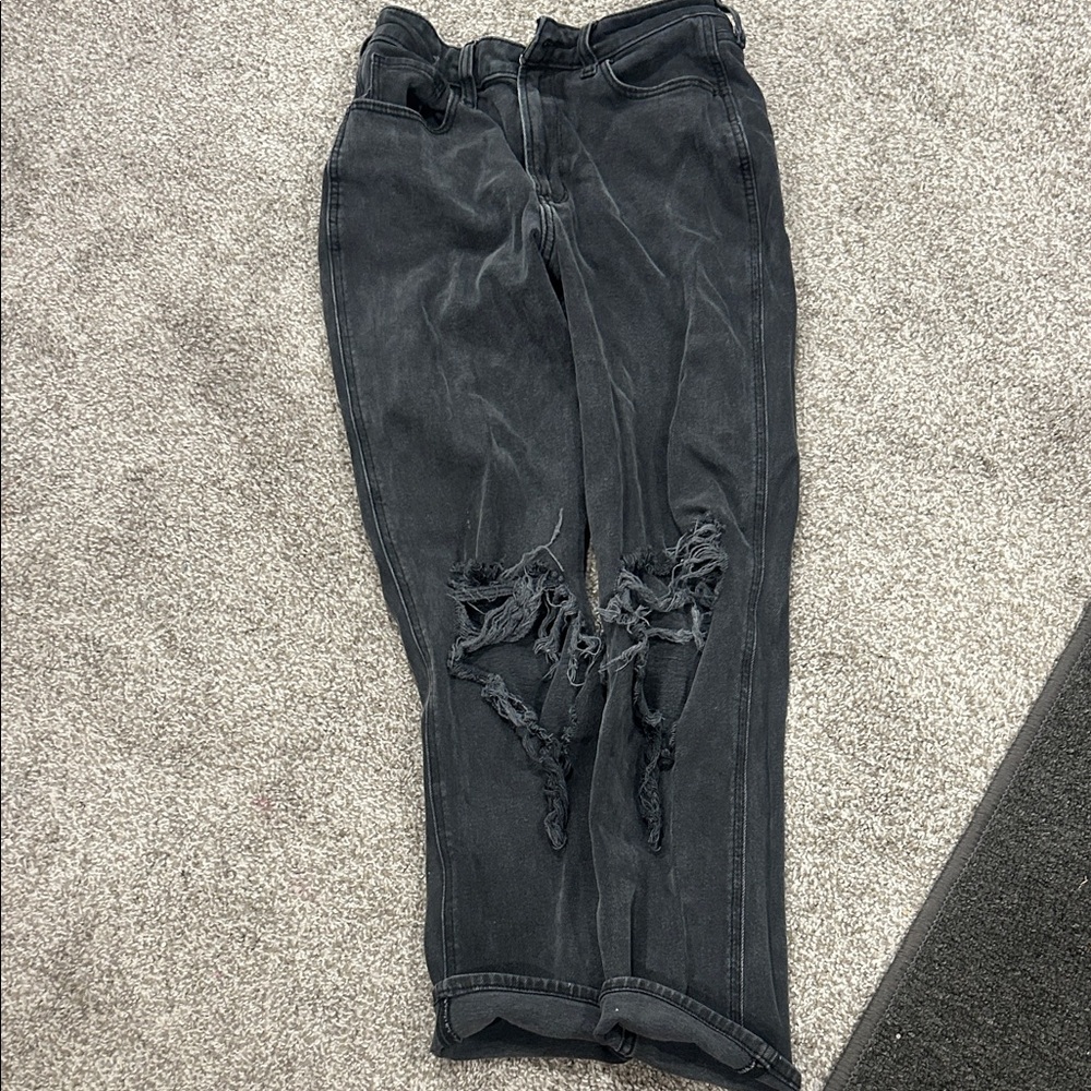 Hollister Women's Black Distressed Relaxed Jeans